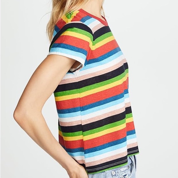 Pam & Gela Rainbow Stripe Tee in Multi Petite - Picture 2 of 10